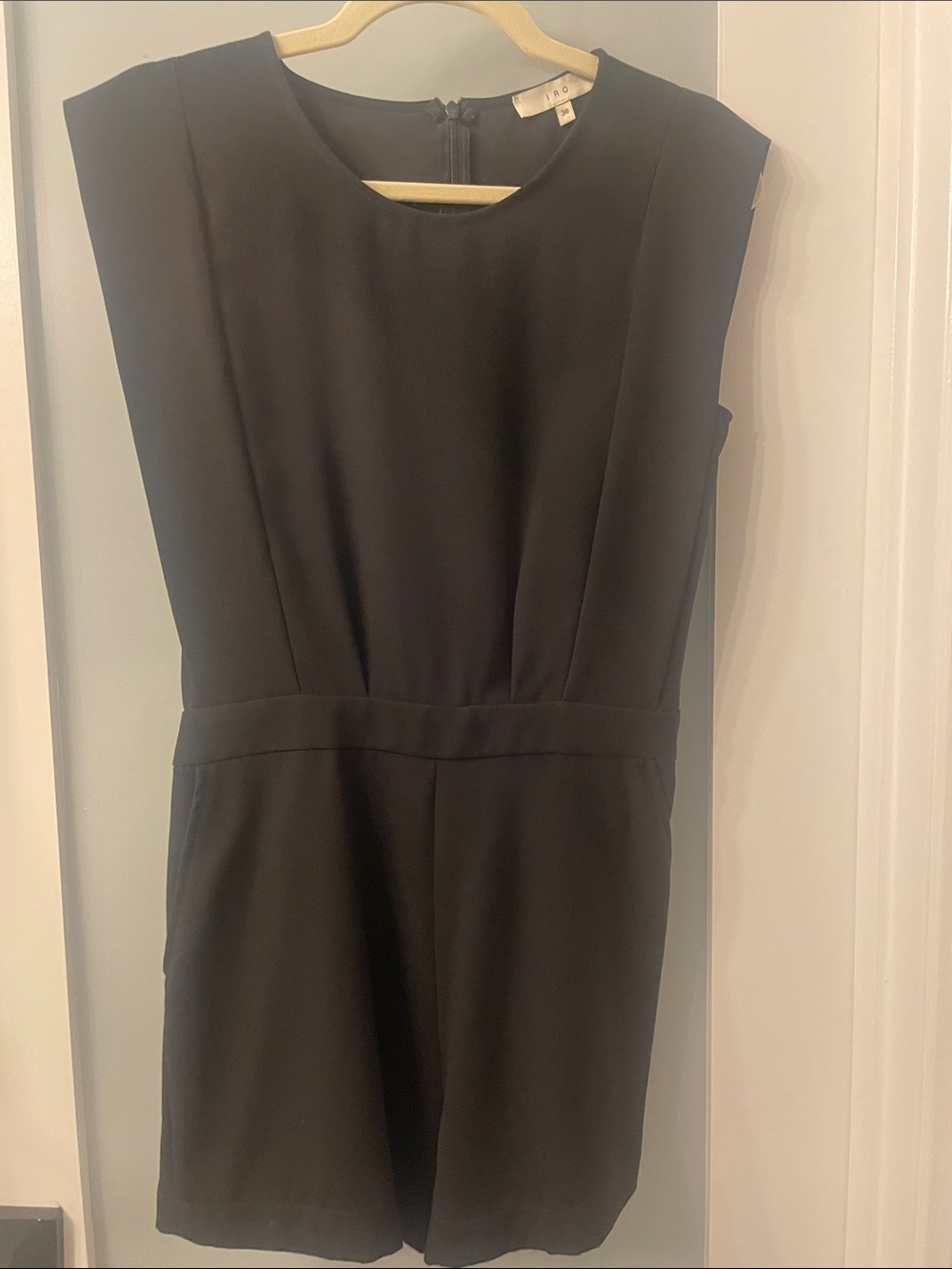 IRO Black Sleeveless Tailored Romper